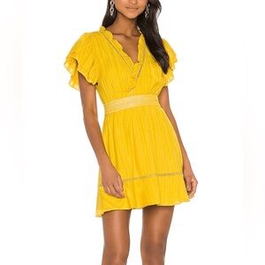 Tularosa Anthropologie Eliah Golden Yellow Eyelet Dress M